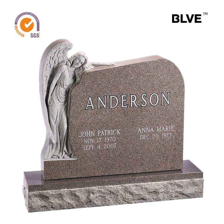 Good Design Simple Marble White Pure Angle Statue Tombstone for Sale