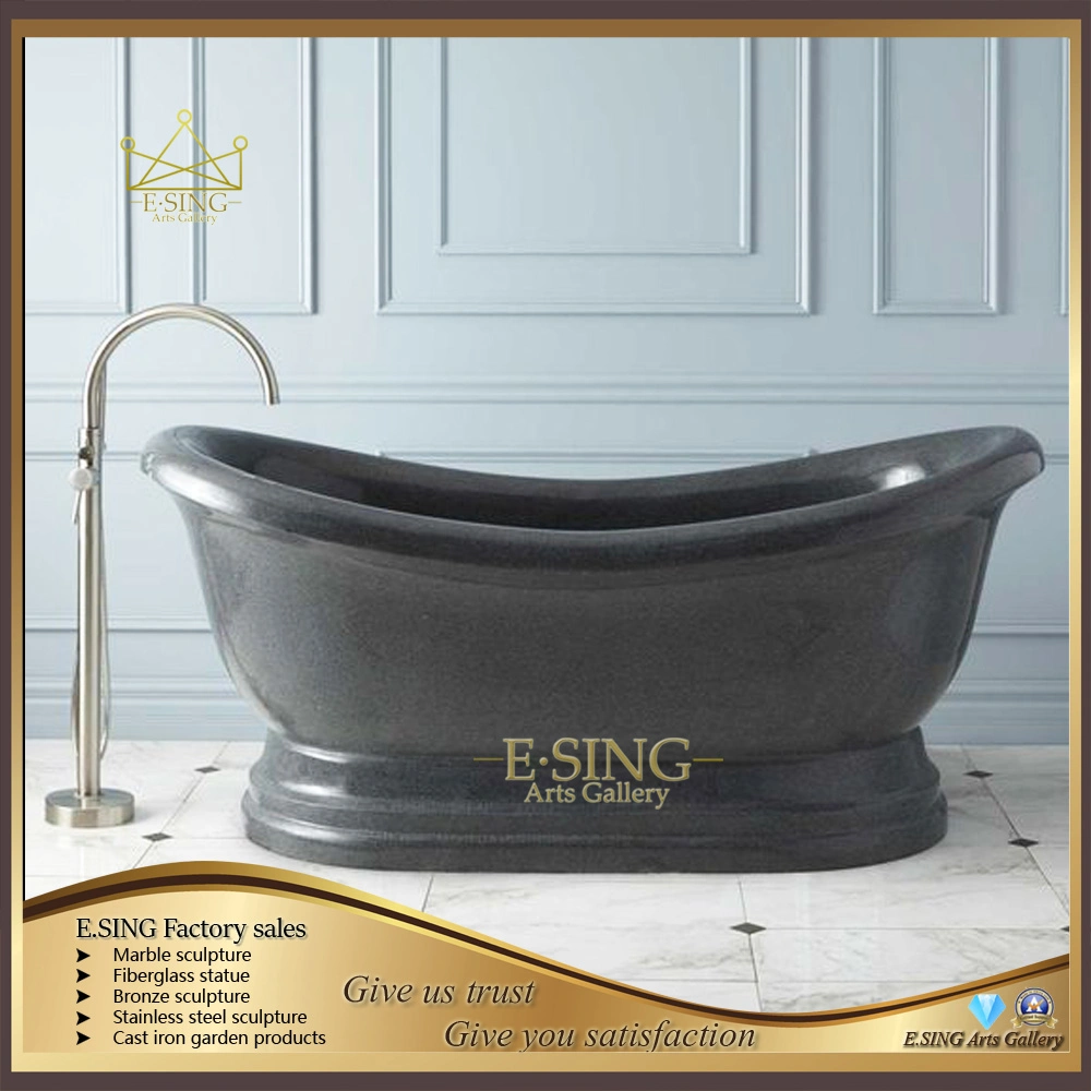 Home Decoration Hotsale High Quality Natural Black Marble Bathtub for Bathroom