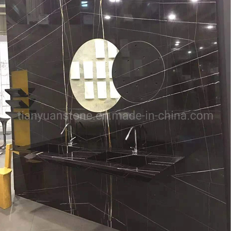 Natural Stone White/Beige/Grey Silver Wave Black Marble Slab for Hospitality Floor Wall Tile Cut to Size