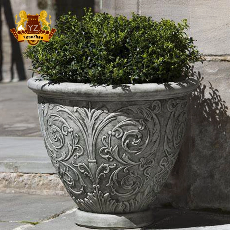 Made From China Factory Supplier High Quality Handmade Stone Marble Flowerpots for Sale