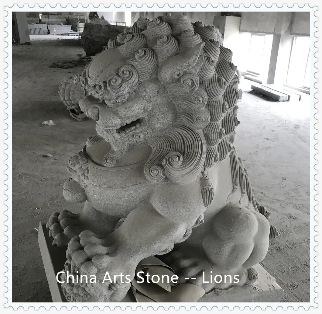 Nature Stone Carving Animal Lions for Door Guarding